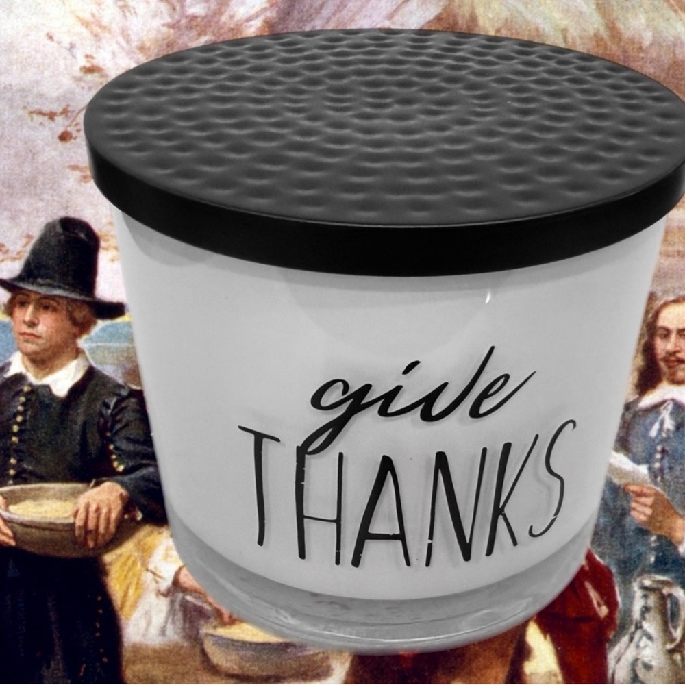NEW SCENTSATIONAL  Autumn Fall Thanksgiving “Give Thanks” 5 oz. candle with lid